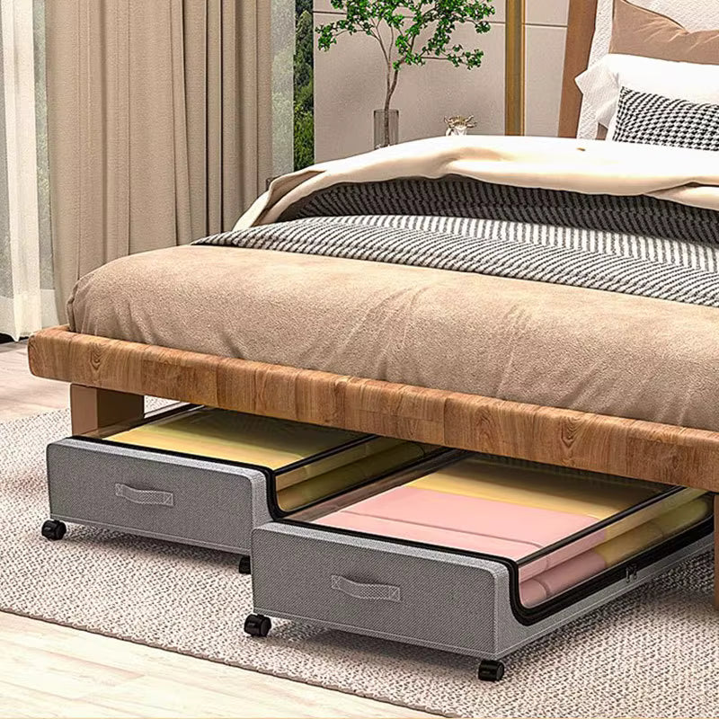 Rangement Sous Lit Mobile et Pliant Moderne – Boîte de Stockage en Tissu Oxford avec Roulettes pour Couettes, Vêtements et Chaussures
